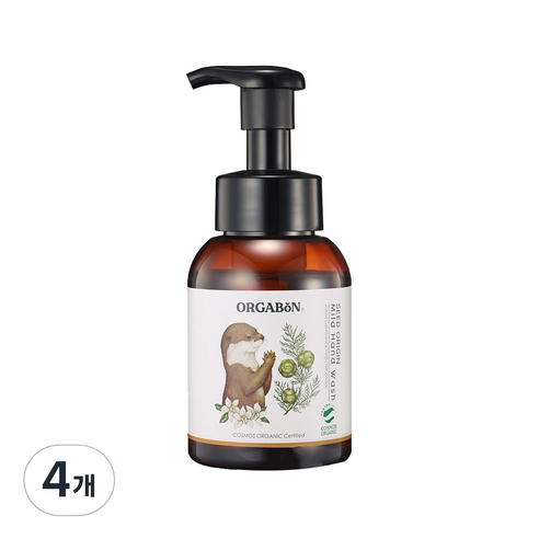 오가본 씨앗품은 순한 핸드워시 280ml, 천연향, 4개