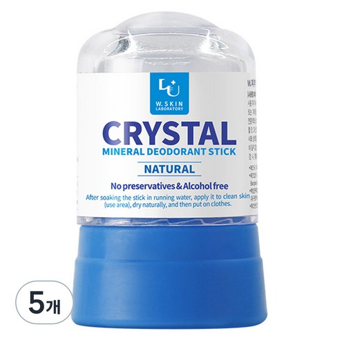 더블유피부연구소 크리스탈 데오드란트 네추럴, 45g, 5개