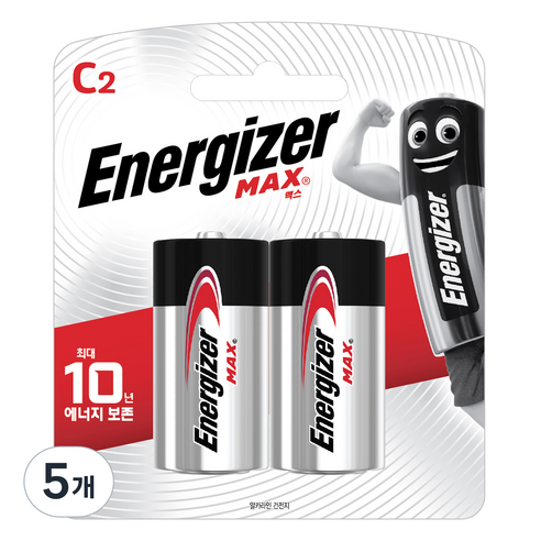 에너자이저 맥스 건전지 C형, 2개입, 5개