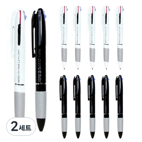제노 3색볼펜 RB 1.2mm 2종 12p, 블랙 + 블루 + 레드, 2세트