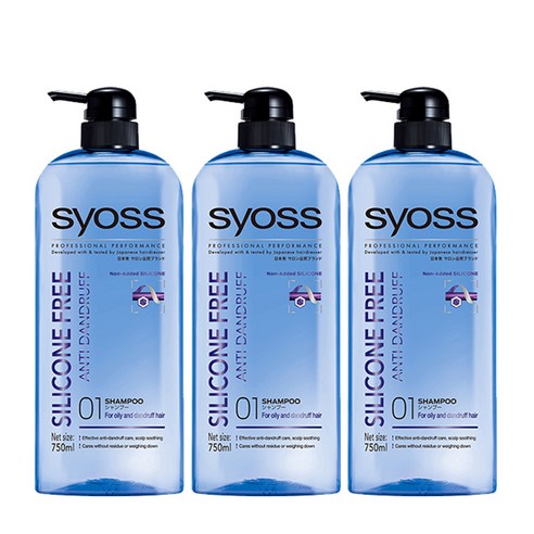 사이오스 실리콘프리 안티댄드러프 샴푸, 750ml, 3개
