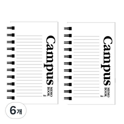 아이비스 두꺼운 좌철수첩 캠퍼스 12682 80매, 화이트, 6개