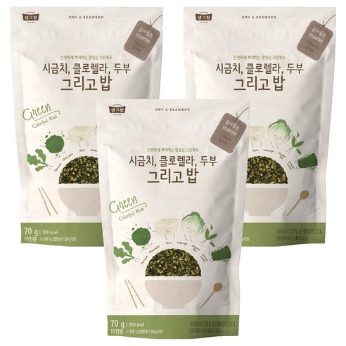 생그랑 시금치 클로렐라 두부 그리고 밥 후리가케, 70g, 3개