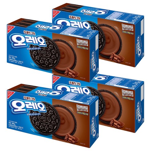오레오 초콜릿 샌드위치 쿠키 초콜릿 크림, 300g, 4개