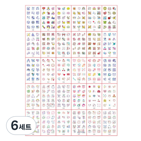 포커머스 헤나 타투 스티커 미니 30종 세트, 6세트, K타입