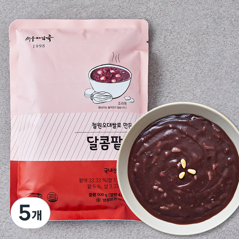 서울마님죽 달콤팥죽, 500g, 5개