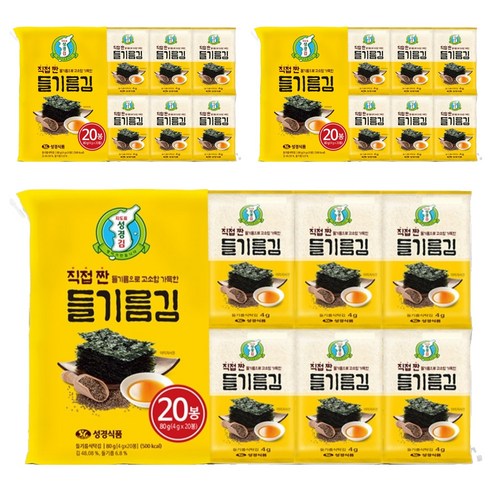 지도표성경 들기름 식탁김 20p, 80g, 3개