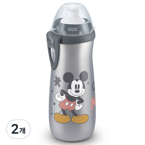 누크 퍼스트초이스 디즈니 스포츠 물병, 450ml, 2개, 미키