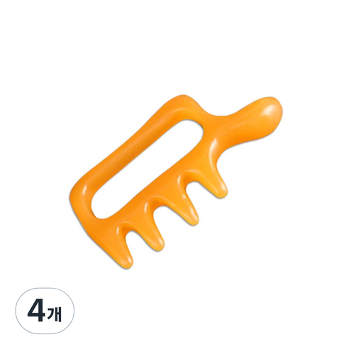 라이프포인트 괄사 지압 마사지기, 4개, 오렌지(작은빗)