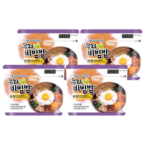 이지밥 우리비빔밥 버섯, 100g, 4개