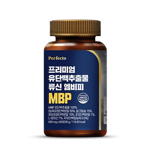 퍼펙토 프리미엄 유단백추출물 류신 엠비피 MBP, 60정, 4개