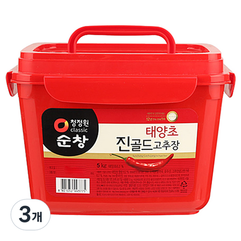 청정원순창 진골드고추장, 5kg, 3개