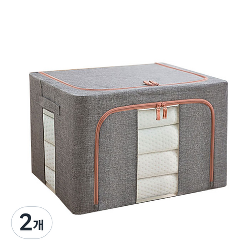 에이홉 다기능 린넨 패브릭 저장 박스 100L, 다크그레이, 2개