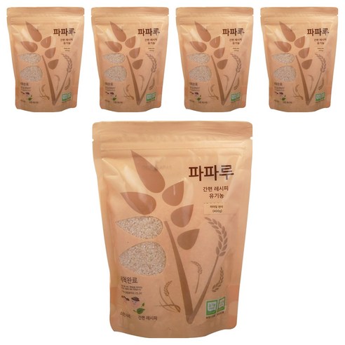 파파루 간편레시피 유기농 쌀가루 현미 굵은입자 이유식 후기, 400g, 5개