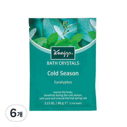 크나이프 콜드시즌 유칼립투스 배쓰솔트 입욕제, 60g, 6개