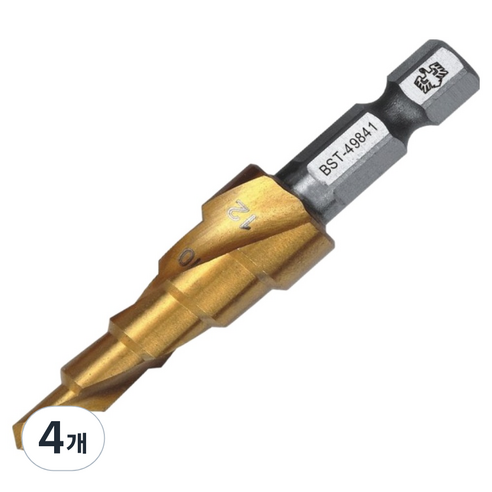 BESTIR 스텝드릴 4-12mm BST-49841, 4개