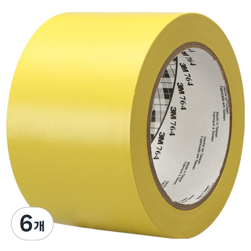 3M 바닥 라인 764 테이프 노랑 76.2mm x 32.9m, 6개