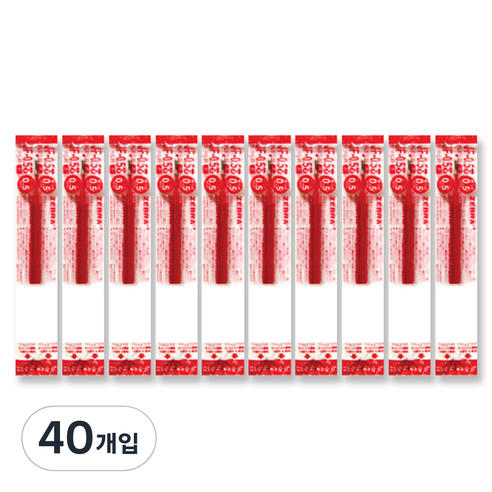 제브라 젤잉크 JF 리필심 0.5mm, 적색, 40개