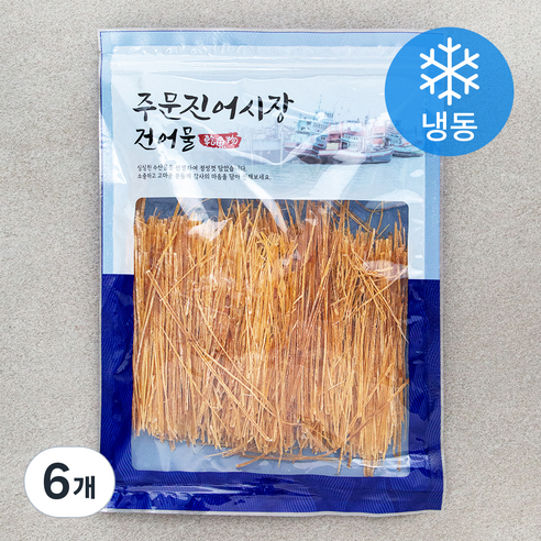 주문진어시장건어물 오징어 실채 (냉동), 200g, 6개