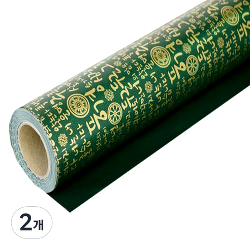 전통한글 종이롤포장지, 녹색, 2개