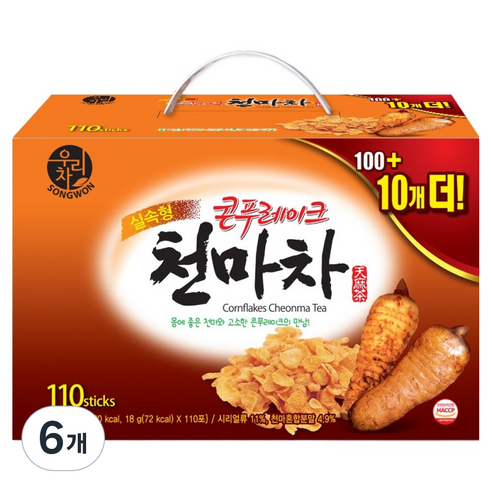 우리차 콘푸레이크 천마차, 18g, 110개입, 6개