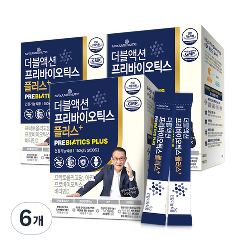 메이준뉴트리 더블액션 프리바이오틱스 플러스 유산균 30p, 30포, 150g, 6개