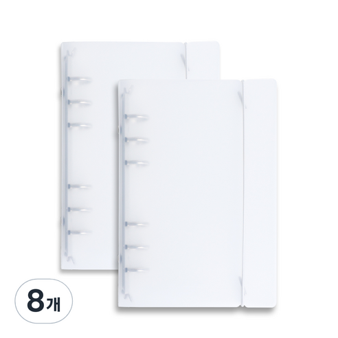 워너디스 6공 PP 바인더 커버 A6, 화이트, 8개