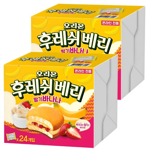 오리온 후레쉬베리 딸기바나나 24p, 348g, 4개