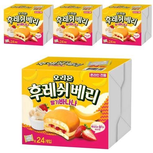 오리온 후레쉬베리 딸기바나나 24p, 348g, 8개