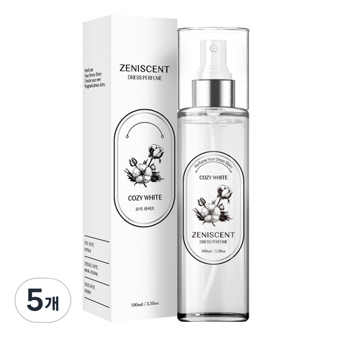 제니센트 섬유탈취제 코지화이트, 100ml, 5개