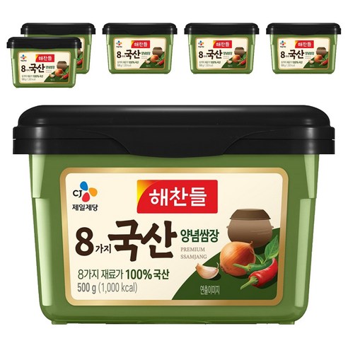 해찬들 8가지 국산 양념쌈장, 6개, 500g