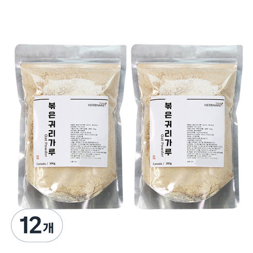 허브나래 볶은 귀리 분말 가루, 300g, 12개