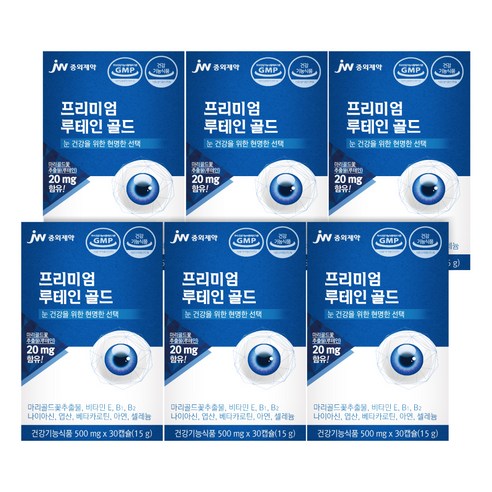JW중외제약 프리미엄 루테인 골드, 30정, 6개