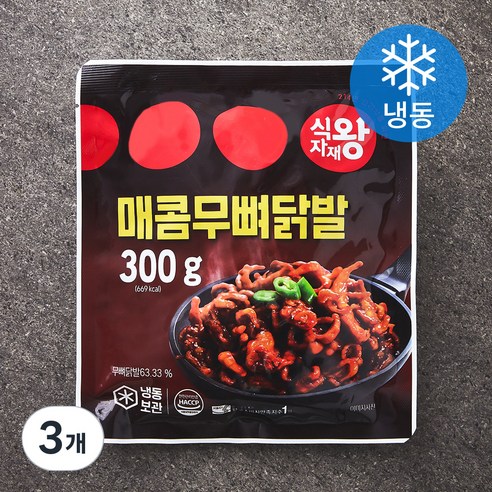 식자재왕 매콤무뼈닭발(냉동), 300g, 3개