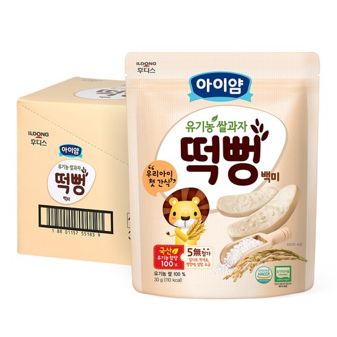 일동후디스 아이얌 유기농 쌀과자 떡뻥, 고구마, 12개, 30g