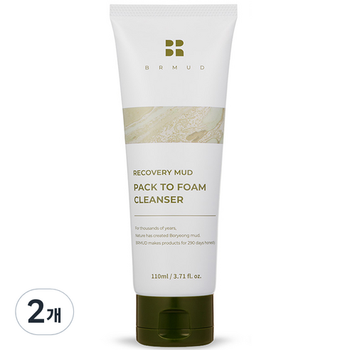 비알머드 리커버리 머드 팩 투 폼 클렌저, 110ml, 2개