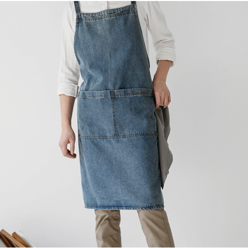 일상에 감성을 더하는 쥬비우 리본스트링 데님 앞치마