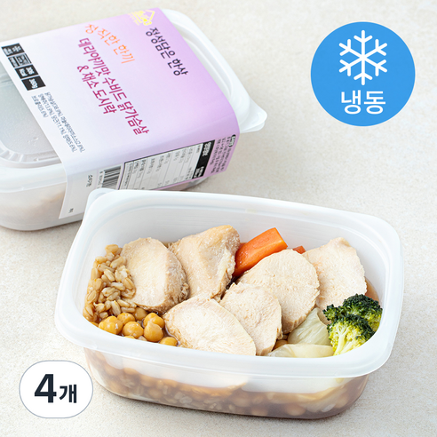 정직한 한끼 데리야끼맛 수비드 닭가슴살 & 채소 도시락 (냉동), 360g, 4개