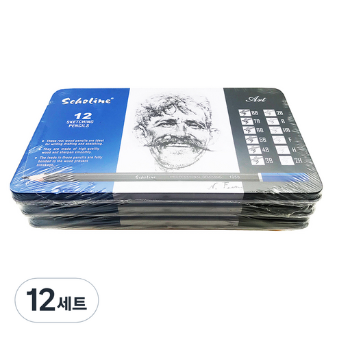 티티 스케치용 미술연필 12종, 12세트