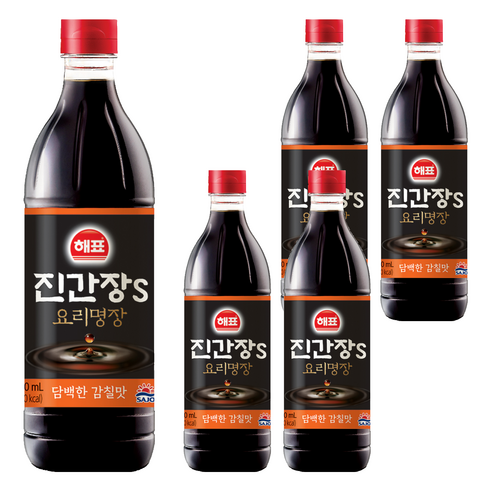 해표 진간장S, 500ml, 5개
