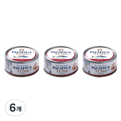 퍼시피카튜나 황다랑어 고추참치, 6개, 135g