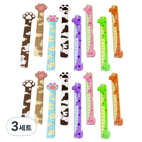 뮤고랑 나무자 8종 x 2p 세트, 혼합색상, 3세트