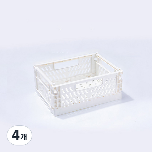 다용도 수납 정리함 폴딩 박스 M, 화이트, 4개