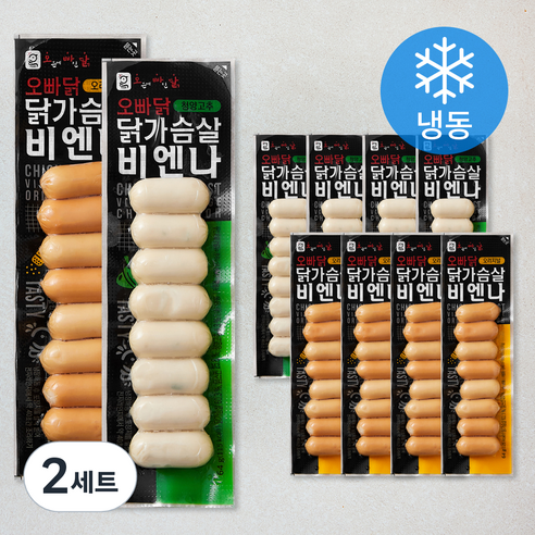 오빠닭 닭가슴살비엔나 오리지널 64g x 5개 + 청양고추 64g x 5개 세트 (냉동), 640g, 2세트