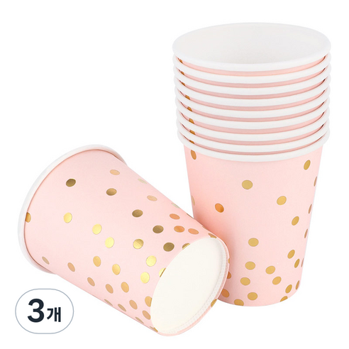 컨페티 파티컵 핑크 240ml, 30개, 3개