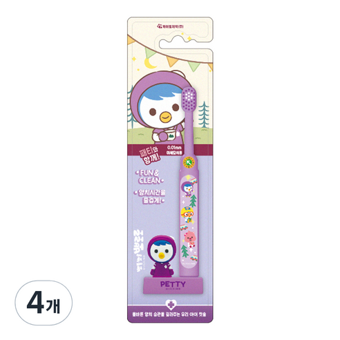 뽀로로 스탠딩 유아 칫솔, 4개, 1개입, 패티