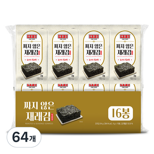대천김 짜지 않은 재래김 C1128-K, 4g, 64개