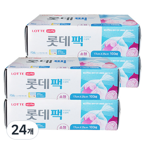 롯데이라이프 위생팩 소 17 x 25cm, 24개