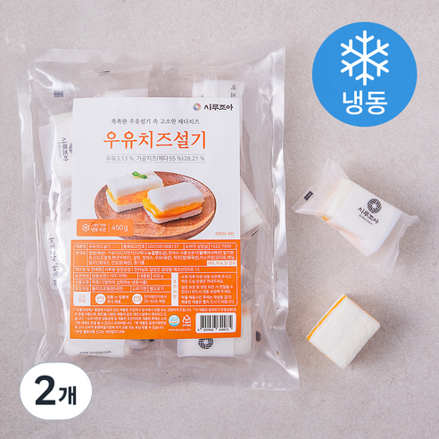 시루조아 우유 치즈 설기 (냉동), 450g, 2개