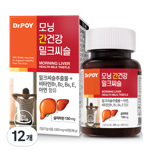 닥터포이 모닝 간건강 밀크씨슬, 60정, 12개